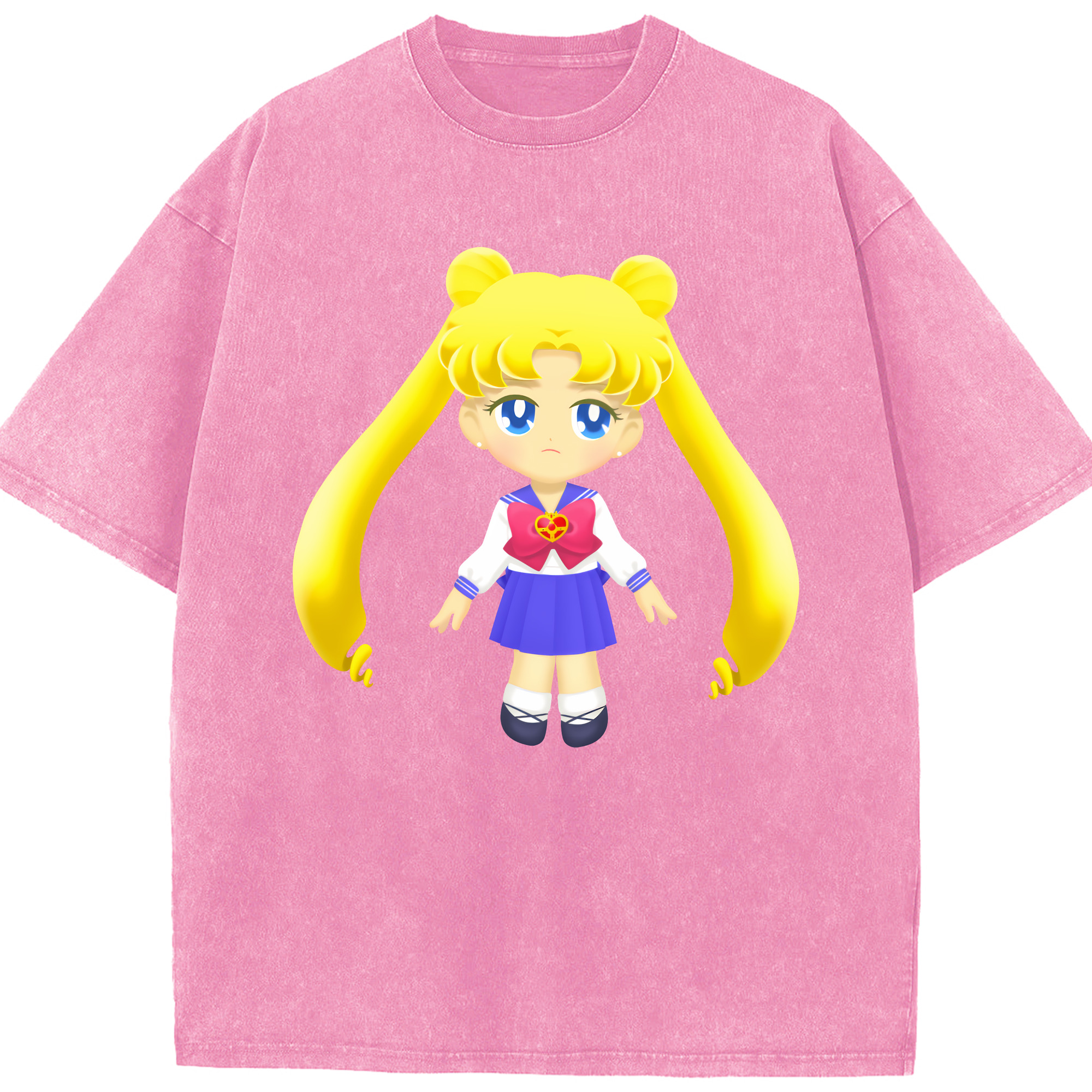 （画像用） 美少女戦士セーラームーン 愛野 美奈子 あいの みなこ Sailor Moon Aino Minako 綿100% ヴィンテージ風 半袖Tシャツ（フロントプリント）